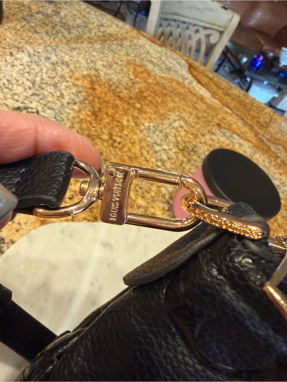 Louis Vuitton Black Embossed Empreinte Satchel with Gold Hardware - Picture 3 of 5